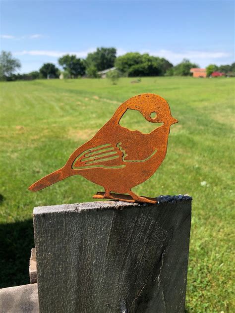 chickadee mail box metal art|Metal Chickadee .